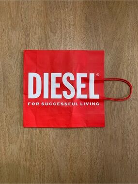 Diesel small reusable white and red gift bag